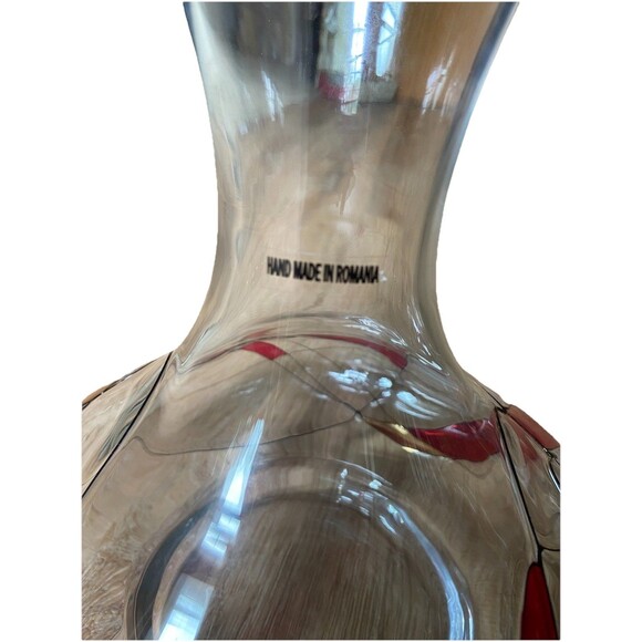 Vintage Crystal Glass Wine Decanter Milano Romania 24K Stained Glass - Picture 4 of 4